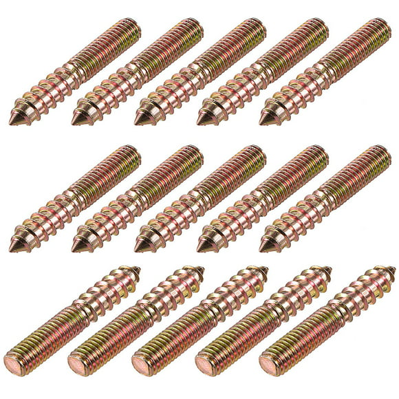 uxcell 8Pcs M10x100mm Hanger Bolt Double Headed Bolt Self-Tapping Screw for Furniture 